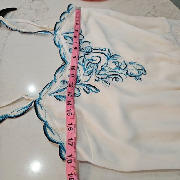 White House Black Market Small Boho Turquoise Embroidered Top Camisole - Picture 7 of 7